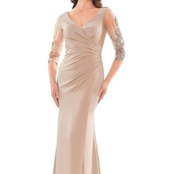 NWT Marsoni by Colors MV1146 Faille Mother of the Bride Dress Taupe Size 10 - Picture 1 of 9